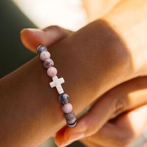 Boho beaded cross bracelet N1139